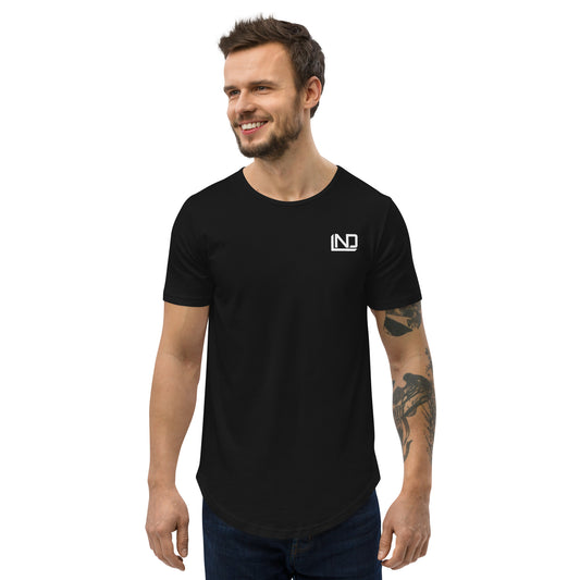 White Logo Curved Hem T-Shirt