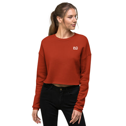 White Logo Crop Sweatshirt