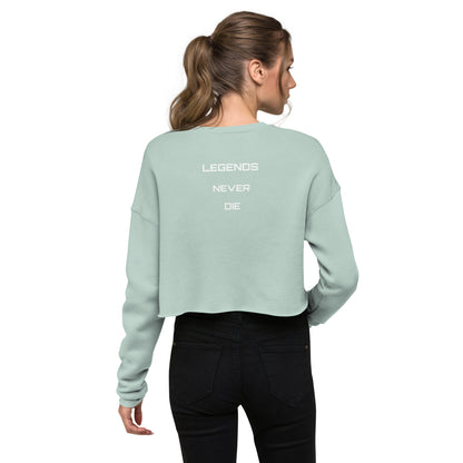 White Logo Crop Sweatshirt