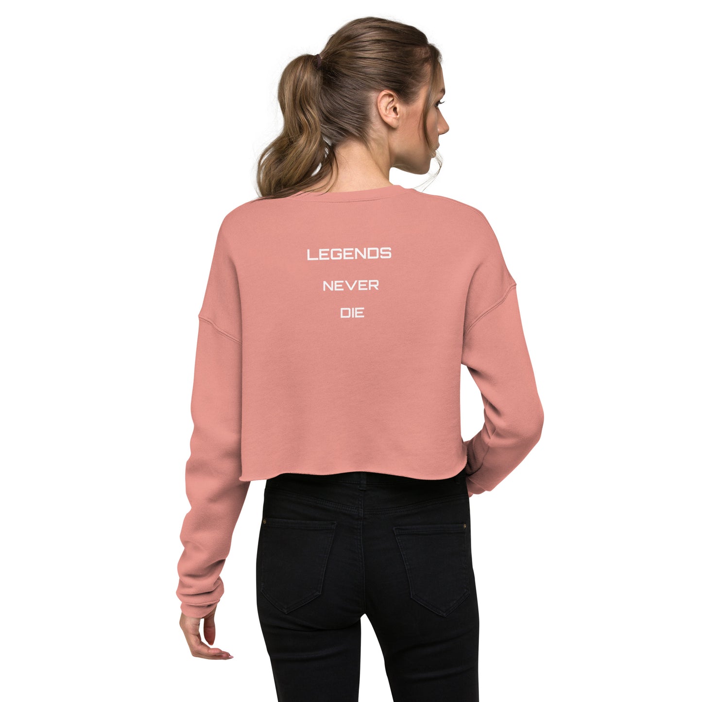 White Logo Crop Sweatshirt